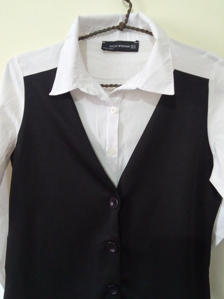 kadın süveterli gömlek - Görsel 4