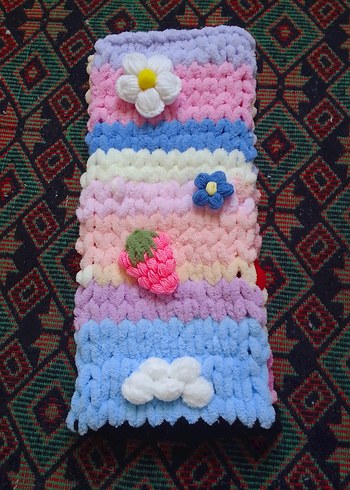 Renkli Desenli Örgü Atkı - Görsel 2