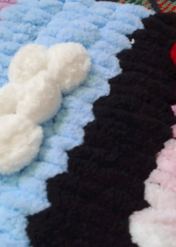 Renkli Desenli Örgü Atkı - Görsel 4