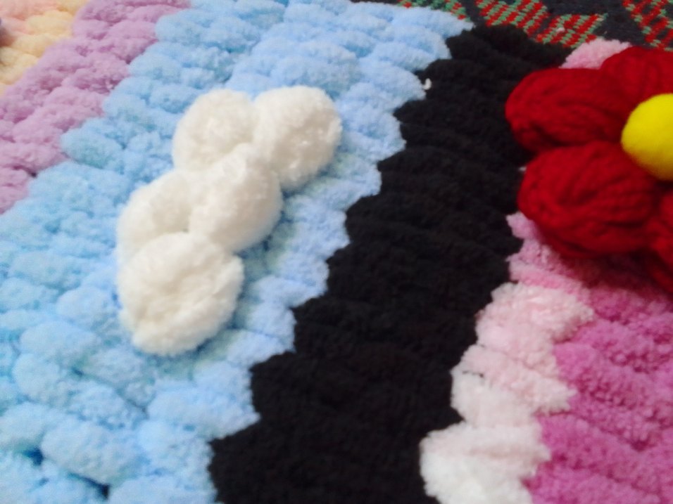 Renkli Desenli Örgü Atkı - Görsel 4