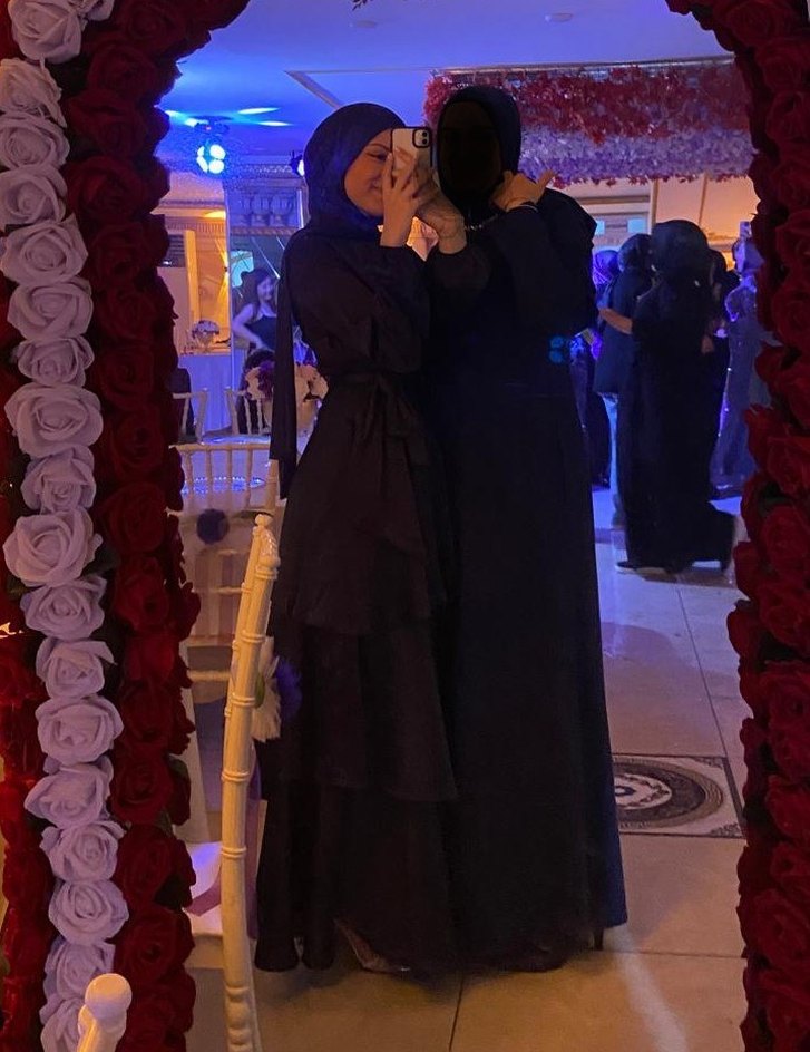 Lacivert kemerli tesettür elbise - Görsel 2