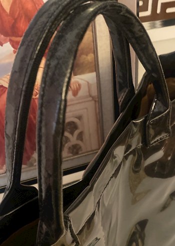 Parlak Siyah Kadın Tote Çanta - Görsel 5