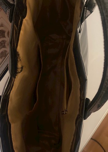 Parlak Siyah Kadın Tote Çanta - Görsel 6