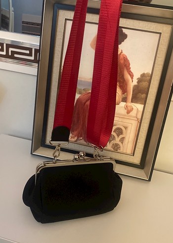 Siyah Süet Metal Tokalı Kadın Çanta - Görsel 7