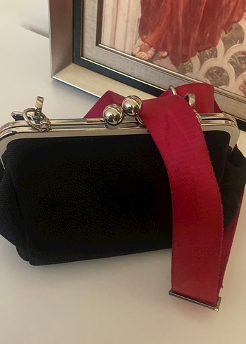 Siyah Süet Metal Tokalı Kadın Çanta - Görsel 2