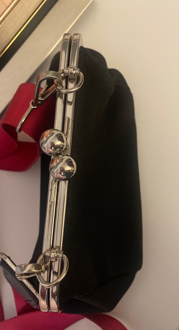 Siyah Süet Metal Tokalı Kadın Çanta - Görsel 4