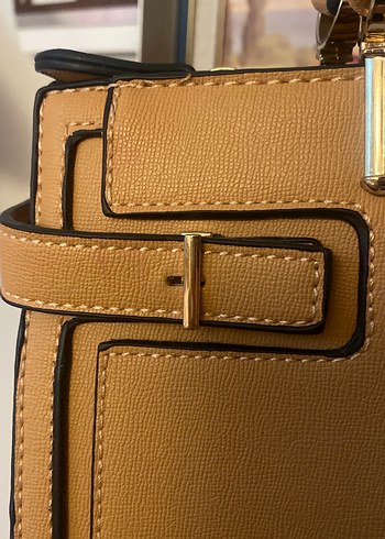 Bej Deri Kadın Omuz Çantası - Görsel 3