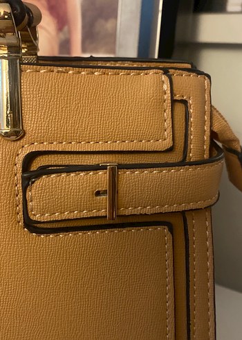 Bej Deri Kadın Omuz Çantası - Görsel 4