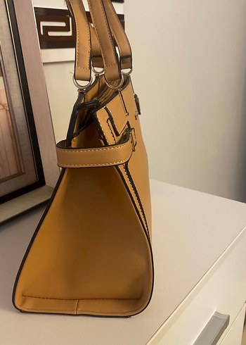 Bej Deri Kadın Omuz Çantası - Görsel 5