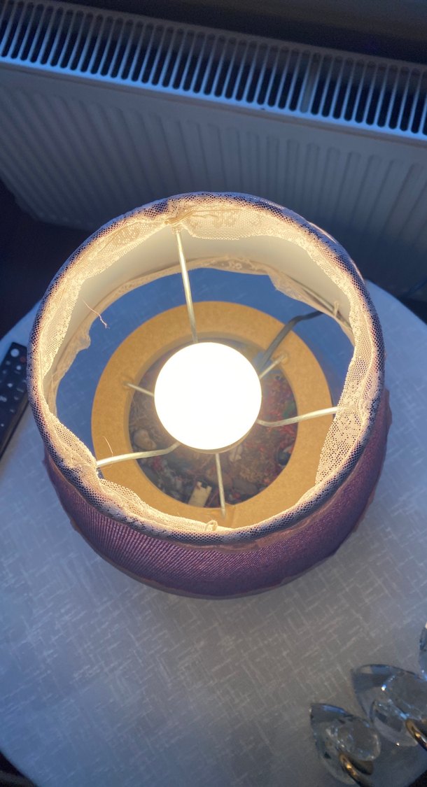 Mor Kumaş Abajurlu Dekoratif Teraryum - Görsel 5