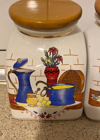 Ahşap Kapaklı Seramik Baharat Kavanozları - Görsel 4