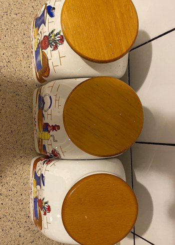 Ahşap Kapaklı Seramik Baharat Kavanozları - Görsel 5