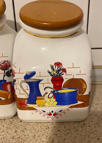 Ahşap Kapaklı Seramik Baharat Kavanozları - Görsel 2