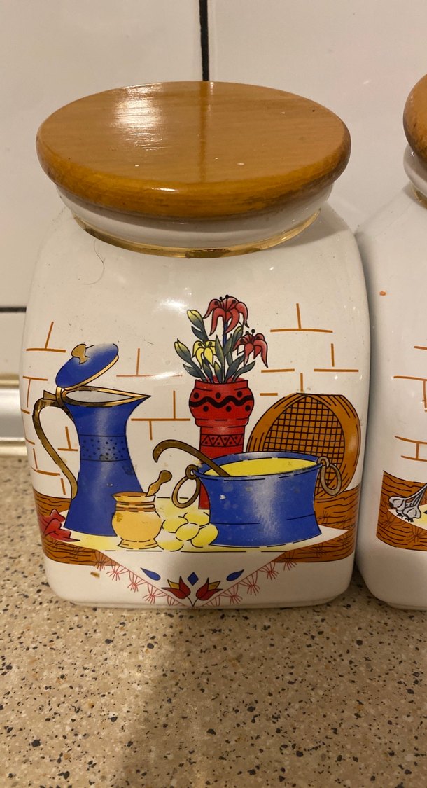 Ahşap Kapaklı Seramik Baharat Kavanozları - Görsel 4