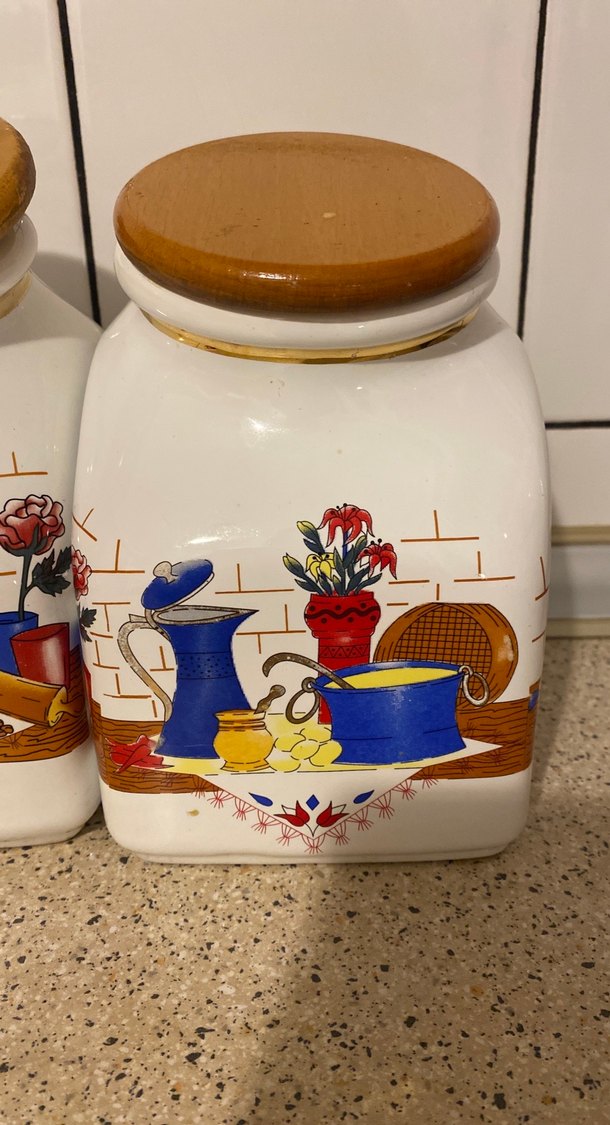 Ahşap Kapaklı Seramik Baharat Kavanozları - Görsel 2