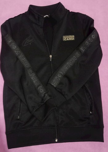 Erkek Siyah Nakışlı Fermuarlı Polar - Görsel 4