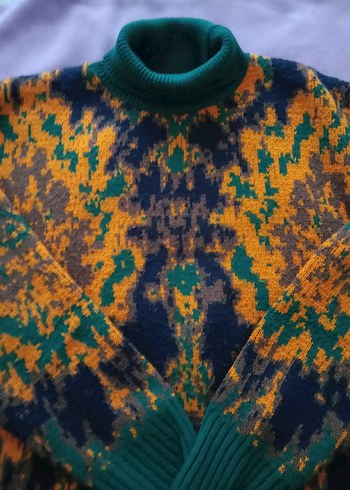 Bohem Çok Renkli Örgü Kadın Kazak - Görsel 3