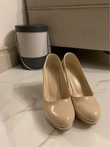 Diğer Nude 8cm Topuklu Rugan Ayakkabı