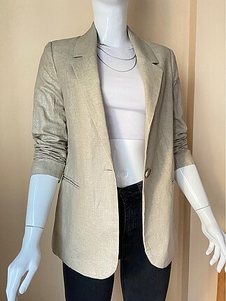 36 Beden camel Renk Koton blazer