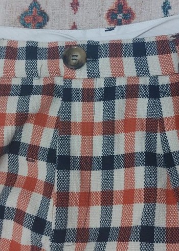 Düğmeli Çok Renkli Kadın Kumaş Pantolon - Görsel 2