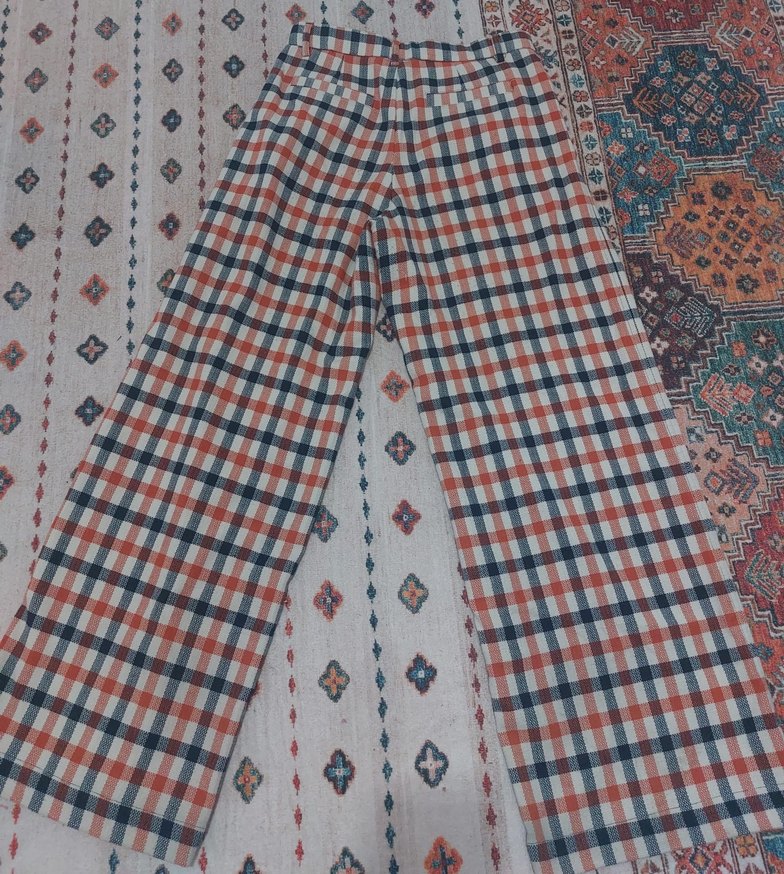 Düğmeli Çok Renkli Kadın Kumaş Pantolon - Görsel 3