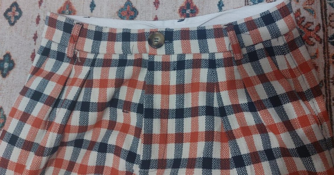 Düğmeli Çok Renkli Kadın Kumaş Pantolon - Görsel 2