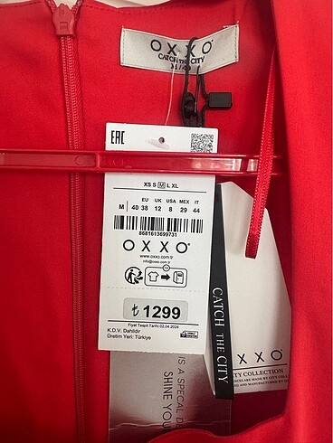 m Beden Oxxo kırmızı yeni&etiketli sezon ürünü M beden