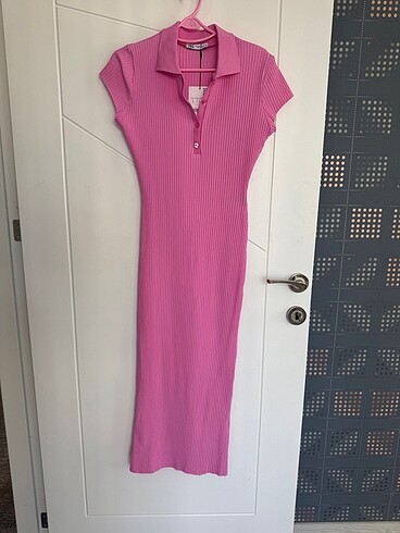 Zara Zara pembe kalem elbise yeni&etiketli