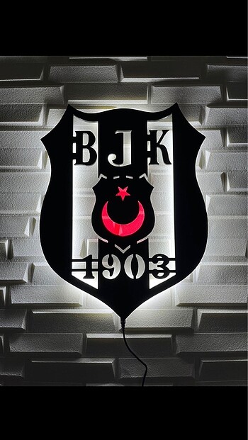 Beşiktaş Led Işıklı Tablo, BJK Duvar Dekoru, Işıklı Ahşap Tablo