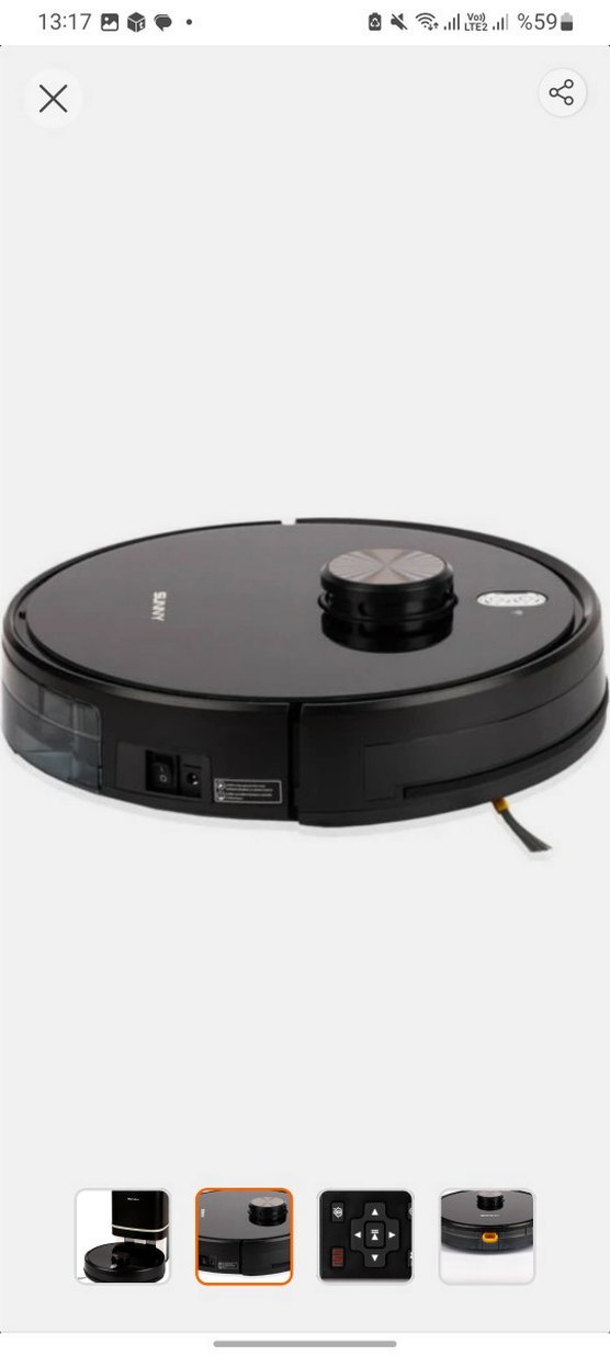 Sunny Hero Pro Siyah Robot Süpürge - Görsel 2