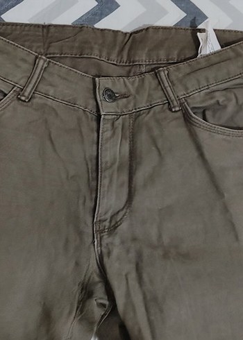 Düğmeli Kahverengi  Kadın Pantolon - Görsel 2