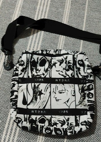 Siyah Gri Baskılı Kadın Çapraz Çanta - Görsel 2