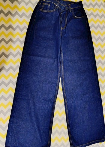 Lacivert Bol Kesim  Kadın Kot Pantolon - Görsel 2