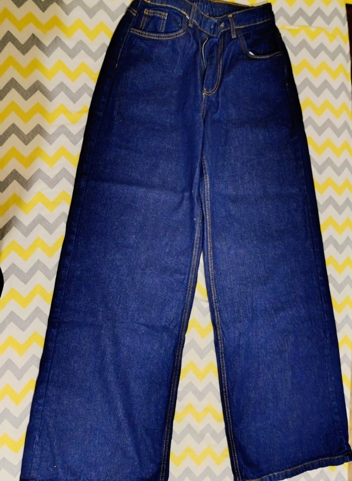 Lacivert Bol Kesim  Kadın Kot Pantolon - Görsel 2