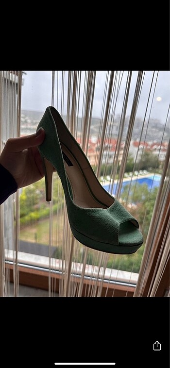 38 Beden yeşil Renk İnci ayakkabı