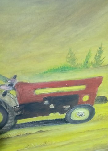 Tarla Temalı Koyun Renkli Yağlı Boya Tablo - Görsel 3