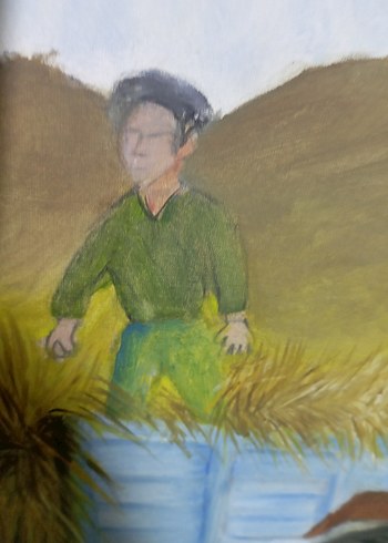 Tarla Temalı Koyun Renkli Yağlı Boya Tablo - Görsel 6