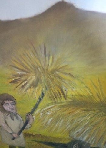 Tarla Temalı Koyun Renkli Yağlı Boya Tablo - Görsel 5