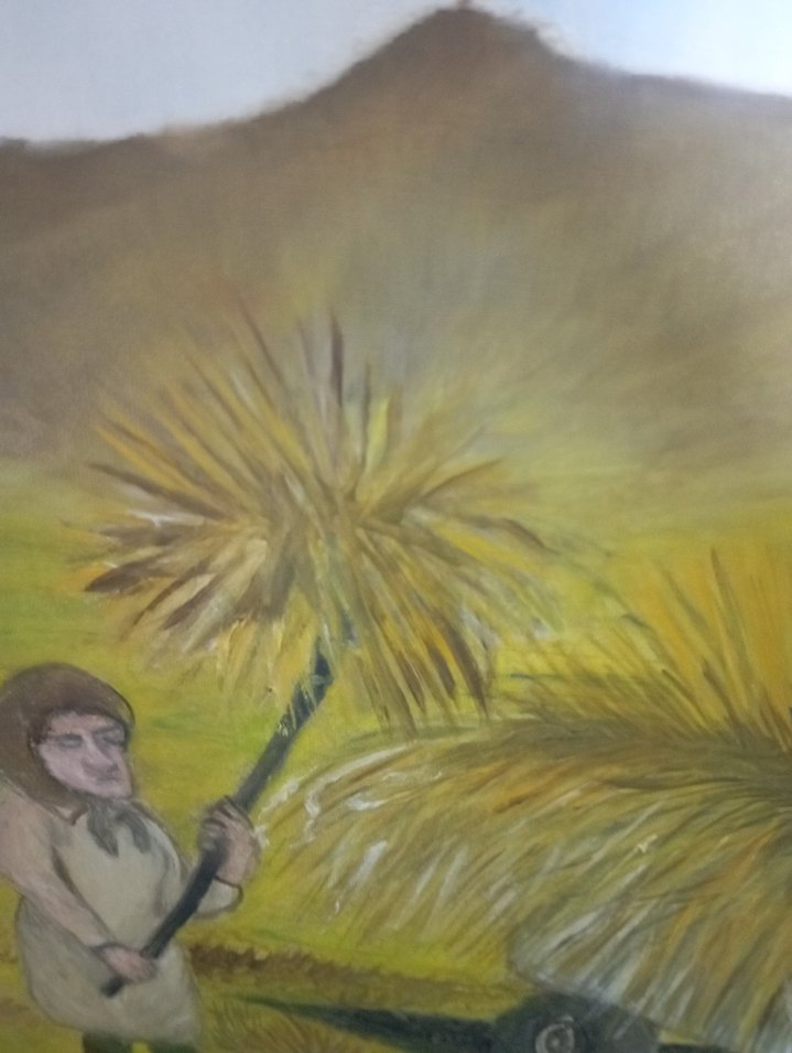 Tarla Temalı Koyun Renkli Yağlı Boya Tablo - Görsel 5