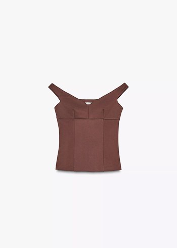 Zara kahverengi  bluz - Görsel 2