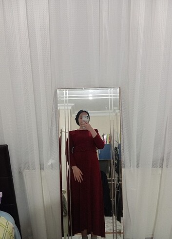 Diğer Bordo günlük triko elbise