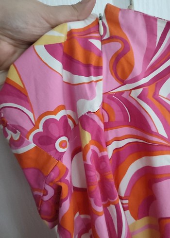 m Beden pembe Renk Renkli Pembe Batik Desenli