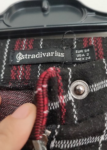 s Beden kırmızı Renk Kırmızı Ekose Kadın Kumaş Pantolon