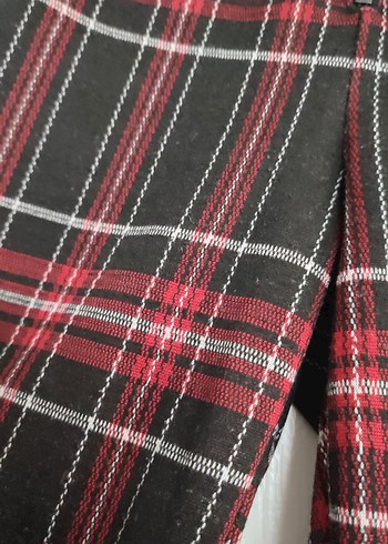 Stradivarius Kırmızı Ekose Kadın Kumaş Pantolon