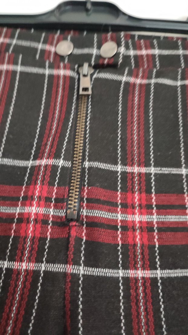 Kırmızı Ekose Kadın Kumaş Pantolon - Görsel 3