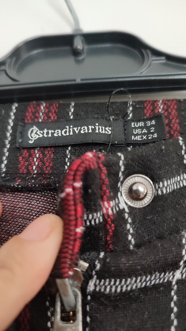 Kırmızı Ekose Kadın Kumaş Pantolon - Görsel 4