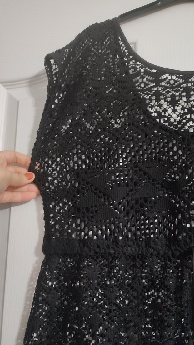 Dantel Detaylı Siyah Bohem Kadın bluz - Görsel 3