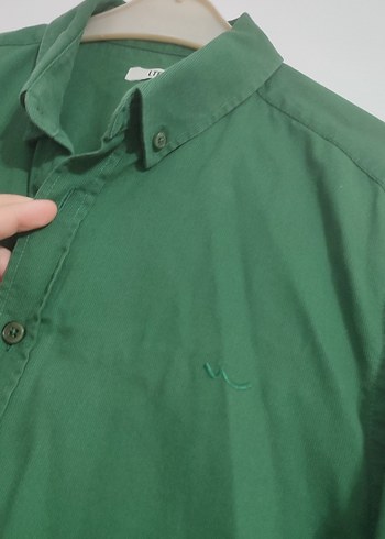 Erkek Koyu Yeşil Keten Uzun Kollu Gömlek - Görsel 4