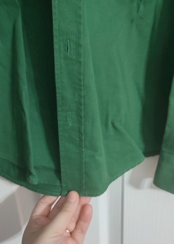 Erkek Koyu Yeşil Keten Uzun Kollu Gömlek - Görsel 3