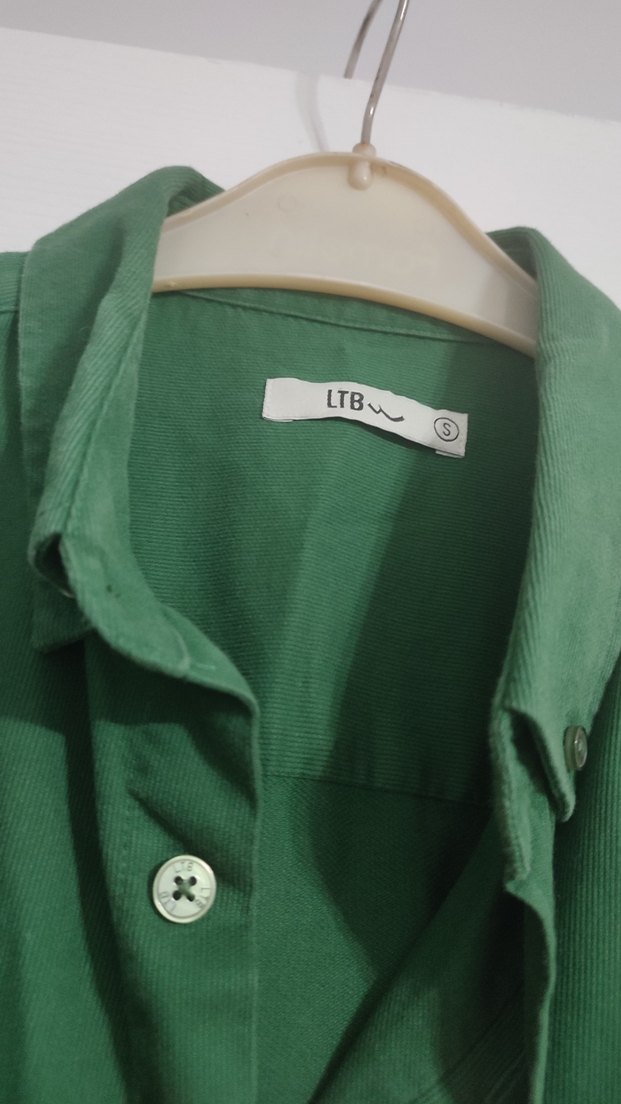 Erkek Koyu Yeşil Keten Uzun Kollu Gömlek - Görsel 5